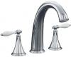 Kohler Finial Traditional K-T314-4P-BV Vibrant Brushed Bronze Deck-Mount High-Flow Roman Tub Faucet Trim with Lever Handles and White Ins