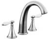 Kohler Finial Traditional K-T314-4P-SN Vibrant Polished Nickel Deck-Mount High-Flow Roman Tub Faucet Trim with Lever Handles and White In