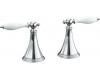 Kohler Finial Traditional K-T333-4P-BN Vibrant Brushed Nickel Bath- or Deck-Mount High-Flow Bath Trim with Lever Handles and White Inserts
