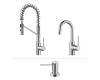 Kraus KPF-2630-2600-41CH Mateo Chrome Commercial Style Kitchen Faucet W Bar/Prep Faucet & Sd