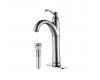 Kraus FVS-1005-PU-10CH Riviera Chrome Single Lever Vessel Bathroom Faucet With Matching Pop Up Drain