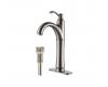 Kraus FVS-1005-PU-10SN Riviera Satin Nickel Single Lever Vessel Bathroom Faucet With Matching Pop Up Drain Kraus FVS-1005-PU-10SN Riviera Satin Nickel Single Lever Vessel Bathroom Faucet With Matching Pop Up Drain