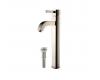Kraus FVS-1007-PU-10SN Ramus Satin Nickel Single Lever Vessel Bathroom Faucet With Matching Pop Up Drain