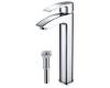 Kraus FVS-1810-PU-10CH Visio Chrome Single Lever Vessel Bathroom Faucet With Matching Pop Up Drain