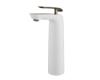 Kraus FVS-1820BN-WH Seda Brushed Nickel-White Single Lever Vessel Bathroom Faucet