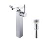 Kraus KEF-14300-PU-10CH Unicus Chrome Single Lever Vessel Bathroom Faucet With Pop Up Drain