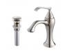 Kraus KEF-15001-PU16BN Ventus Brushed Nickel Single Lever Basin Bathroom Faucet And Pop Up Drain With Overflow