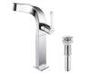 Kraus KEF-15100-PU-10CH Typhon Chrome Single Lever Vessel Bathroom Faucet With Pop Up Drain