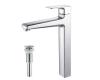 Kraus KEF-15500-PU10CH Virtus Chrome Single Lever Vessel Bathroom Faucet With Pop Up Drain