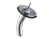 Kraus KGW-1700CH-BLCL Chrome Single Lever Vessel Glass Waterfall Bathroom Faucet With Black Clear Glass Disk