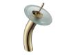 Kraus KGW-1700G-FR Gold Single Lever Vessel Glass Waterfall Bathroom Faucet With Frosted Glass Disk