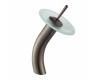 Kraus KGW-1700ORB-FR Oil Rubbed Bronze Single Lever Vessel Glass Waterfall Bathroom Faucet With Frosted Glass Disk