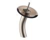 Kraus KGW-1700SN-BRCL Satin Nickel Single Lever Vessel Glass Waterfall Bathroom Faucet With Brown Clear Glass Disk