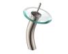 Kraus KGW-1700SN-CL Satin Nickel Single Lever Vessel Glass Waterfall Bathroom Faucet With Clear Glass Disk