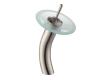 Kraus KGW-1700SN-FR Satin Nickel Single Lever Vessel Glass Waterfall Bathroom Faucet With Frosted Glass Disk