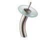 Kraus KGW-1700SN-FR Satin Nickel Single Lever Vessel Glass Waterfall Bathroom Faucet With Frosted Glass Disk