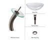Kraus C-GV-100-12mm-10ORB Crystal Clear Glass Vessel Sink And Waterfall Faucet Oil Rubbed Bronze