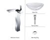 Kraus C-GV-100-12mm-14600CH Chrome Crystal Clear Glass Vessel Sink And Sonus Faucet