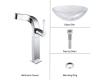 Kraus C-GV-100-12mm-15100CH Chrome Crystal Clear Glass Vessel Sink And Typhon Faucet