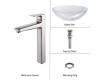 Kraus C-GV-100-12mm-15500BN Crystal Clear Glass Vessel Sink And Virtus Faucet Brushed Nickel