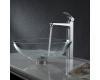Kraus C-GV-100-12mm-15500CH Chrome Crystal Clear Glass Vessel Sink And Virtus Faucet
