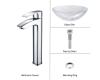 Kraus C-GV-100-12mm-1810CH Chrome Crystal Clear Glass Vessel Sink And Visio Faucet