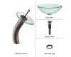 Kraus C-GV-101-12mm-10ORB Clear Glass Vessel Sink And Waterfall Faucet Oil Rubbed Bronze