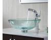 Kraus C-GV-101-12mm-15100CH Chrome Clear Glass Vessel Sink And Typhon Faucet