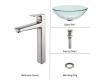 Kraus C-GV-101-12mm-15500BN Clear Glass Vessel Sink And Virtus Faucet Brushed Nickel