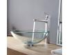 Kraus C-GV-101-12mm-15500CH Chrome Clear Glass Vessel Sink And Virtus Faucet