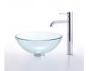 Kraus C-GV-101-14-12mm-1007CH Chrome Clear 14" Glass Vessel Sink And Ramus Faucet Kraus C-GV-101-14-12mm-1007CH Chrome Clear 14" Glass Vessel Sink And Ramus Faucet