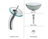 Kraus C-GV-101-14-12mm-10CH Chrome Clear 14" Glass Vessel Sink And Waterfall Faucet Kraus C-GV-101-14-12mm-10CH Chrome Clear 14" Glass Vessel Sink And Waterfall Faucet