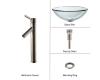 Kraus C-GV-101-19mm-1002SN Clear 19Mm Thick Glass Vessel Sink And Sheven Faucet Satin Nickel Kraus C-GV-101-19mm-1002SN Clear 19Mm Thick Glass Vessel Sink And Sheven Faucet Satin Nickel