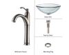 Kraus C-GV-101-19mm-1005SN Clear 19Mm Thick Glass Vessel Sink And Riviera Faucet Satin Nickel Kraus C-GV-101-19mm-1005SN Clear 19Mm Thick Glass Vessel Sink And Riviera Faucet Satin Nickel