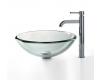 Kraus C-GV-101-19mm-1007CH Chrome Clear 19Mm Thick Glass Vessel Sink And Ramus Faucet