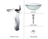 Kraus C-GV-101-19mm-14600CH Chrome Clear 19Mm Thick Glass Vessel Sink And Sonus Faucet