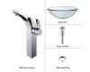Kraus C-GV-101-19mm-14700CH Chrome Clear 19Mm Thick Glass Vessel Sink And Illusio Faucet Kraus C-GV-101-19mm-14700CH Chrome Clear 19Mm Thick Glass Vessel Sink And Illusio Faucet