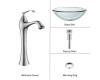 Kraus C-GV-101-19mm-15000CH Chrome Clear 19Mm Thick Glass Vessel Sink And Ventus Faucet Kraus C-GV-101-19mm-15000CH Chrome Clear 19Mm Thick Glass Vessel Sink And Ventus Faucet