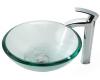Kraus C-GV-101-19mm-1810CH Chrome Clear 19Mm Thick Glass Vessel Sink And Visio Faucet Kraus C-GV-101-19mm-1810CH Chrome Clear 19Mm Thick Glass Vessel Sink And Visio Faucet
