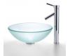 Kraus C-GV-101FR-12mm-1002CH Chrome Frosted Glass Vessel Sink And Sheven Faucet Kraus C-GV-101FR-12mm-1002CH Chrome Frosted Glass Vessel Sink And Sheven Faucet