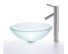 Kraus C-GV-101FR-12mm-1002SN Frosted Glass Vessel Sink And Sheven Faucet Satin Nickel Kraus C-GV-101FR-12mm-1002SN Frosted Glass Vessel Sink And Sheven Faucet Satin Nickel