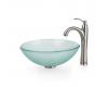Kraus C-GV-101FR-12mm-1005SN Frosted Glass Vessel Sink And Riviera Faucet Satin Nickel Kraus C-GV-101FR-12mm-1005SN Frosted Glass Vessel Sink And Riviera Faucet Satin Nickel