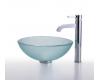 Kraus C-GV-101FR-12mm-1007CH Chrome Frosted Glass Vessel Sink And Ramus Faucet Kraus C-GV-101FR-12mm-1007CH Chrome Frosted Glass Vessel Sink And Ramus Faucet
