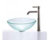 Kraus C-GV-101FR-12mm-1007SN Frosted Glass Vessel Sink And Ramus Faucet Satin Nickel Kraus C-GV-101FR-12mm-1007SN Frosted Glass Vessel Sink And Ramus Faucet Satin Nickel
