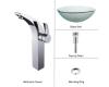 Kraus C-GV-101FR-12mm-14700CH Chrome Frosted Glass Vessel Sink And Illusio Faucet
