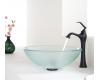 Kraus C-GV-101FR-12mm-15000ORB Frosted Glass Vessel Sink And Ventus Faucet Oil Rubbed Bronze