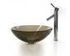 Kraus C-GV-103-12mm-1002CH Chrome Clear Brown Glass Vessel Sink And Sheven Faucet Kraus C-GV-103-12mm-1002CH Chrome Clear Brown Glass Vessel Sink And Sheven Faucet