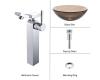 Kraus C-GV-103-12mm-14300CH Chrome Clear Brown Glass Vessel Sink And Unicus Faucet