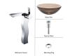 Kraus C-GV-103-12mm-14600CH Chrome Clear Brown Glass Vessel Sink And Sonus Faucet Kraus C-GV-103-12mm-14600CH Chrome Clear Brown Glass Vessel Sink And Sonus Faucet
