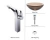 Kraus C-GV-103-12mm-14700CH Chrome Clear Brown Glass Vessel Sink And Illusio Faucet